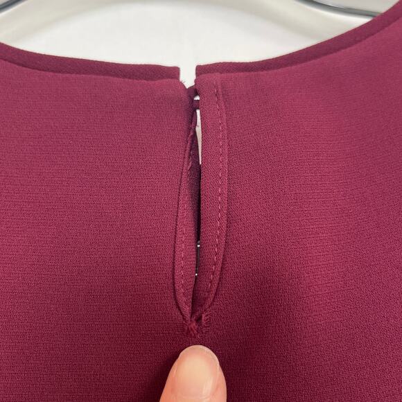 Marc by Marc Jacobs Applique Short Sleeve Blouse Dark Cherry Sz 0 Designer Flaw - Picture 3 of 8